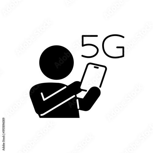 スマホを5Gの環境で使用している人のアイコン