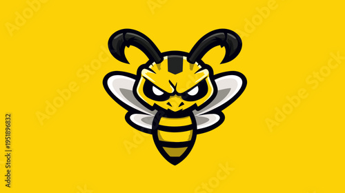 Cartoon-style illustration of a stylized insect character with an angry expression