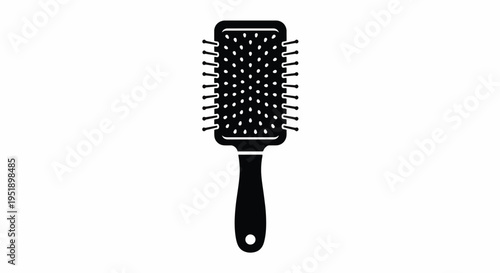 Depicting a black styling hairbrush this image features a tool used for grooming and arranging hair to achieve a desired look portraying the essential part of a beauty and personal care routine