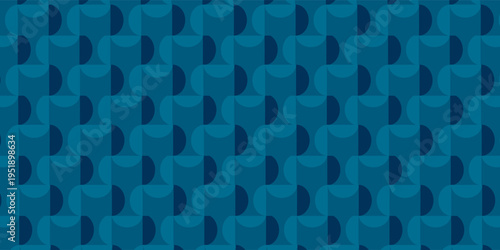 mid century, modern abstract half circles striped seamless pattern and background vector illustration