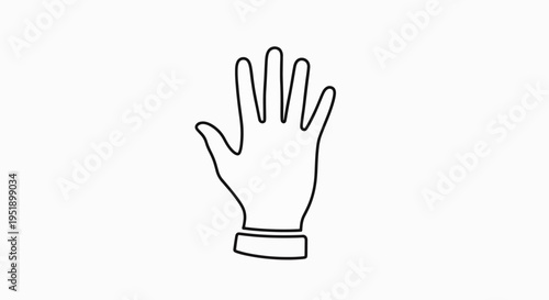 Artistic Line Drawing of a Human Hand with Extended Fingers Representing a Gesture of Greeting or Connection in Graphic Style Ideal for Communication and Awareness Messages with Visual Clarity