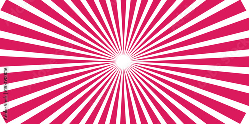 Retro red sun rays abstract illustration