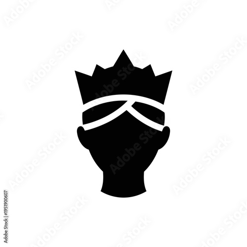 Ninja mask icon isolated black silhouette warrior stealth combat vector design
