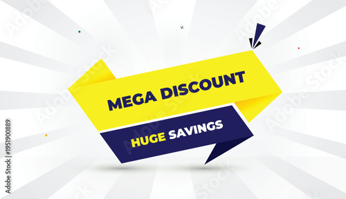 Obraz na plátně mega discount huge savings editable eps format web banner vector art illustratio