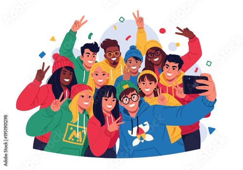 Diverse Group of Young People.