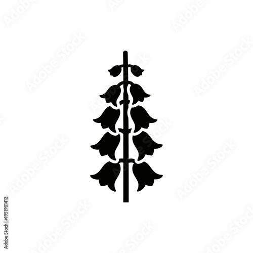 Minimalist black paper cutout Christmas tree with star topper vector illustration