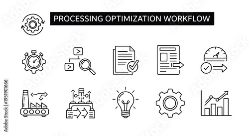 Streamlining Business Processes The concept highlights process optimization and the improvement of workflow efficiency with icons that represent various aspects of operational enhancements and