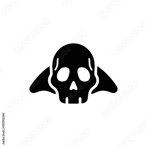 Halloween skull mask black silhouette isolated spooky decoration vector