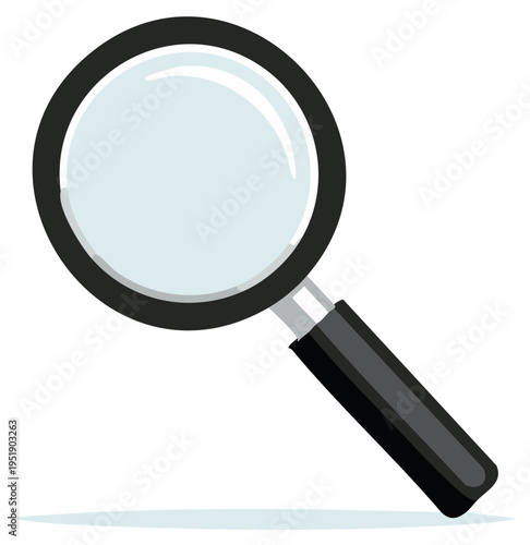 Magnifying Glass with Black Handle Concept Searching Inspecting Viewing Object Tool Research Discovery Investigation