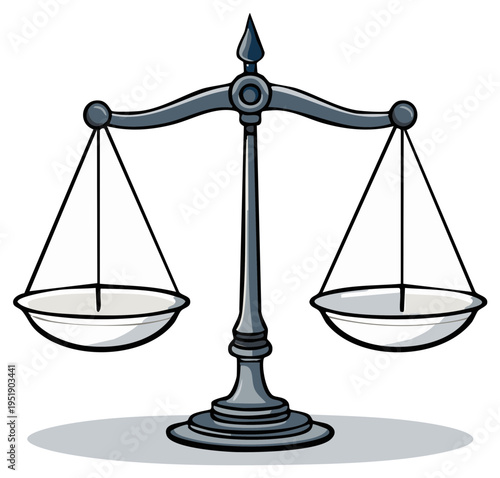 Conceptual illustration of a classic balanced scale symbolizing justice and legal fairness