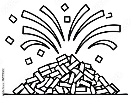 Celebration Explodes with Confetti and Streamers in a Festive Burst