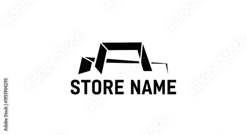 Simple Storefront Logo with "Store Name" Text on an isolated white background.