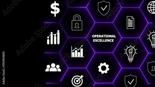 Operational excellence concept. Productivity with excellence process. Industrial management in efficiency and efficient process. Lean cost and productivity growth. Process of continuous improvement.4k