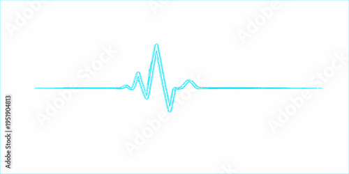 A medical monitor displays a heart rate cardiogram where a rhythmic EKG pulse line forms a heart shape, illustrating a healthy life wave on a cardiology healthcare chart