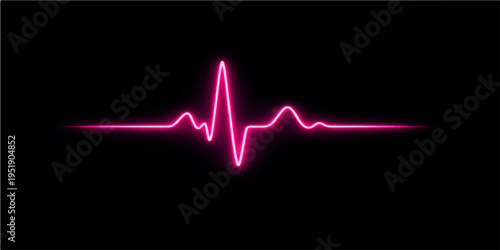 A digital medical monitor displays a red heart beat pulse wave on a cardiology EKG graph line for health rate tracking