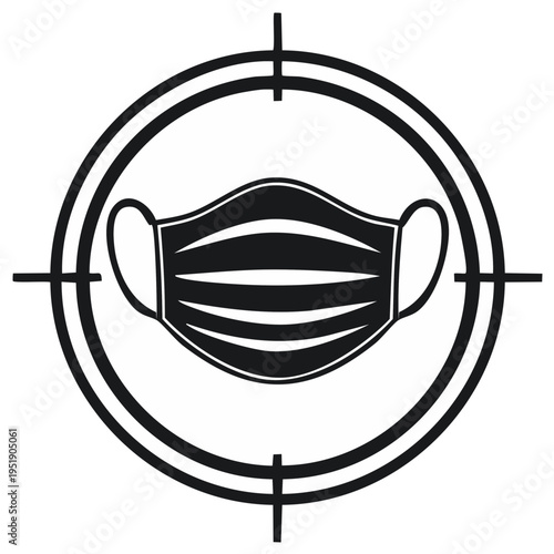Medical face mask target icon vector illustration