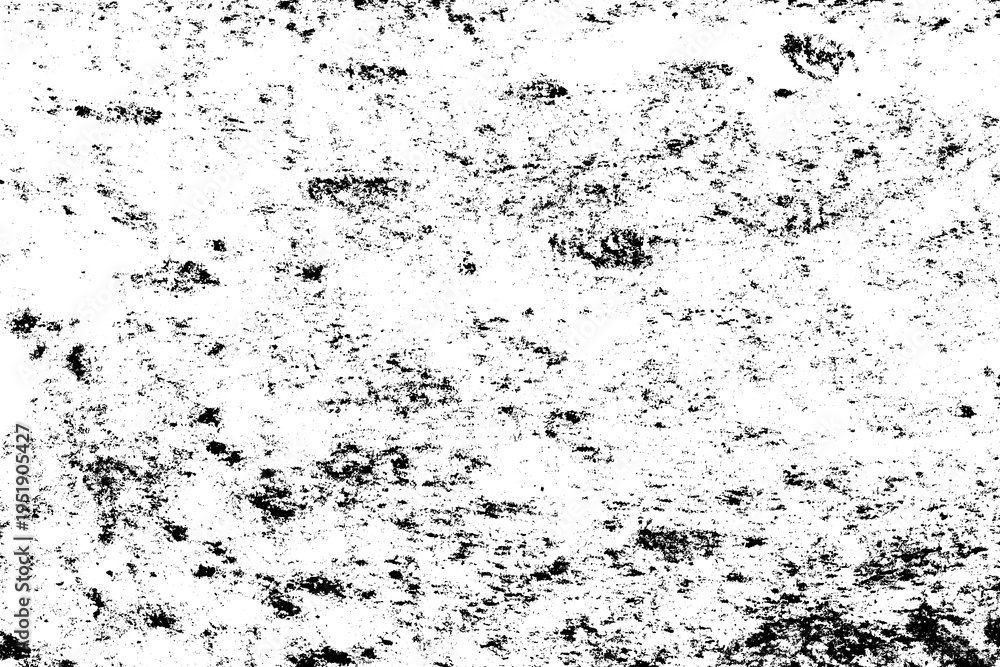 Obraz premium Abstract black distressed overlay texture with random noise, dirt, and grunge speckles on white background, high contrast rough pattern for backgrounds and design