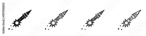 Sketch magic missile icon design set