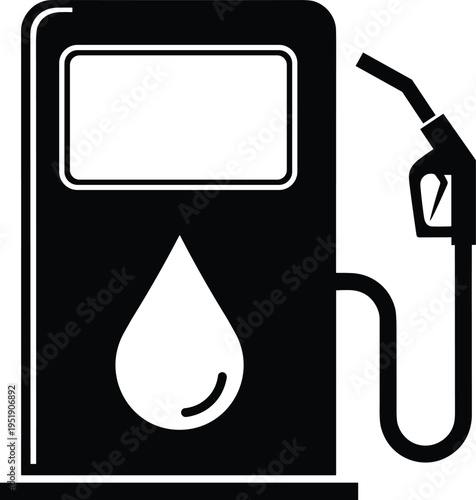 Gas Station Pump Icon Vector Illustration for Fuel Economy Petrol Energy Industry Oil Crisis Transportation Refueling Service and Automotive Power Concept