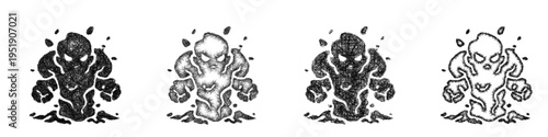 Photos Sketch summon elemental icon design set
