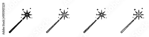 Sketch magic wand icon design set