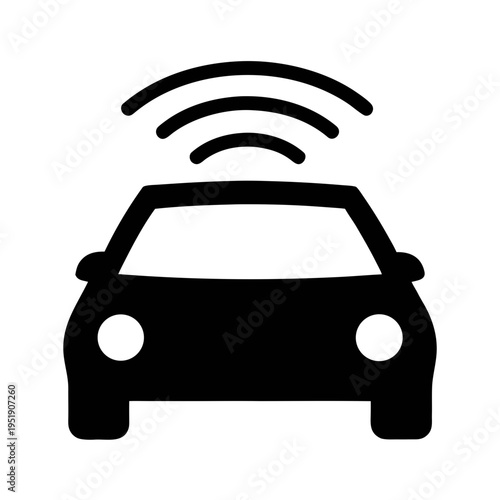 Smart car autonomous vehicle technology and driverless car system with sensor technology concept design