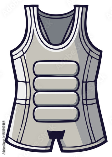 Futuristic Padded Vest or Body Armor Illustration