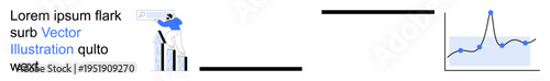 Business development, financial growth, analytics, performance tracking, research, data analysis. Bar chart and line graph data trends. Business growth and financial analytics concept
