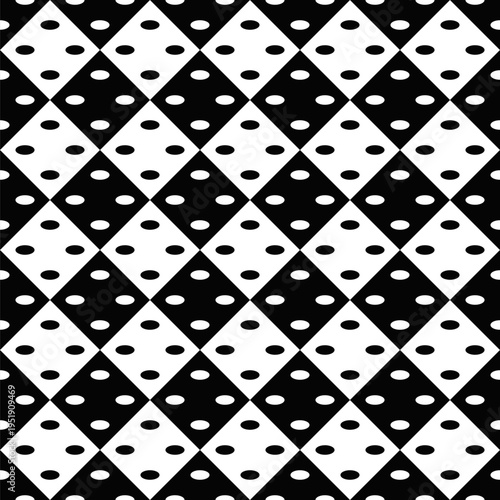 Geometric monochrome seamless ellipse pattern background - abstract repeating vector graphic design