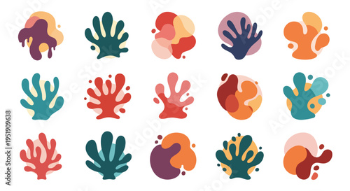 Diverse Aquatic Flora A Colorful Array of Underwater Plant Life Representing the Beauty of the Marine Ecosystem with Varied Textures and Hues Depicting Ocean Life and Marine Ecosystems