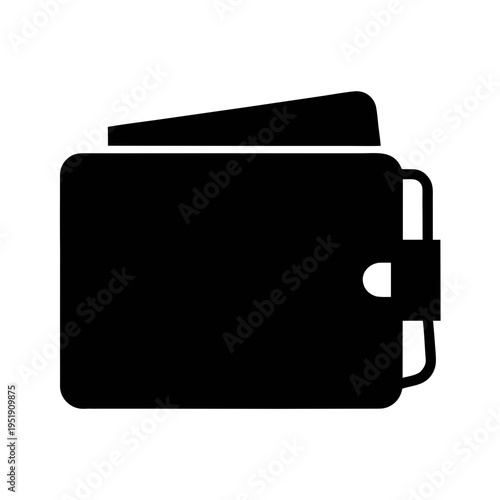 Black wallet icon vector illustration for personal finance and money management concept design symbol