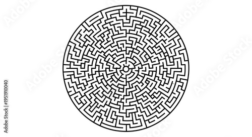 Intricate circular maze design pattern.