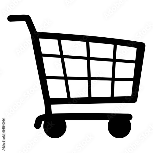 Shopping cart icon vector illustration for online store retail business ecommerce design concept