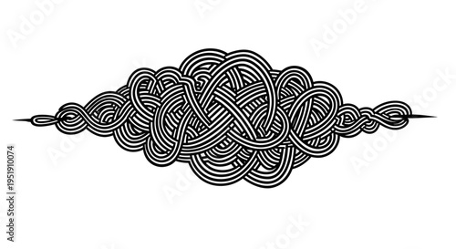 Intricate knot design on a thread.