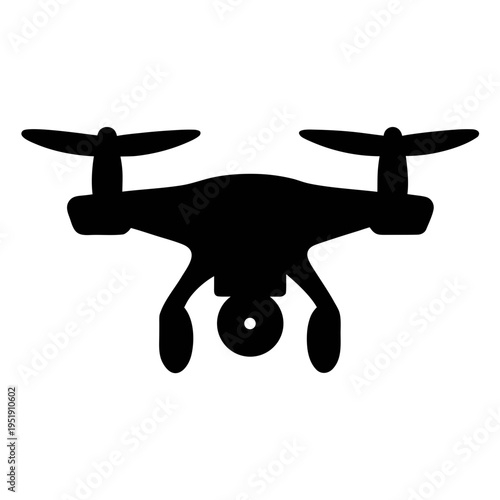 Drone vector silhouette for aerial photography and videography unmanned aircraft system uav icon