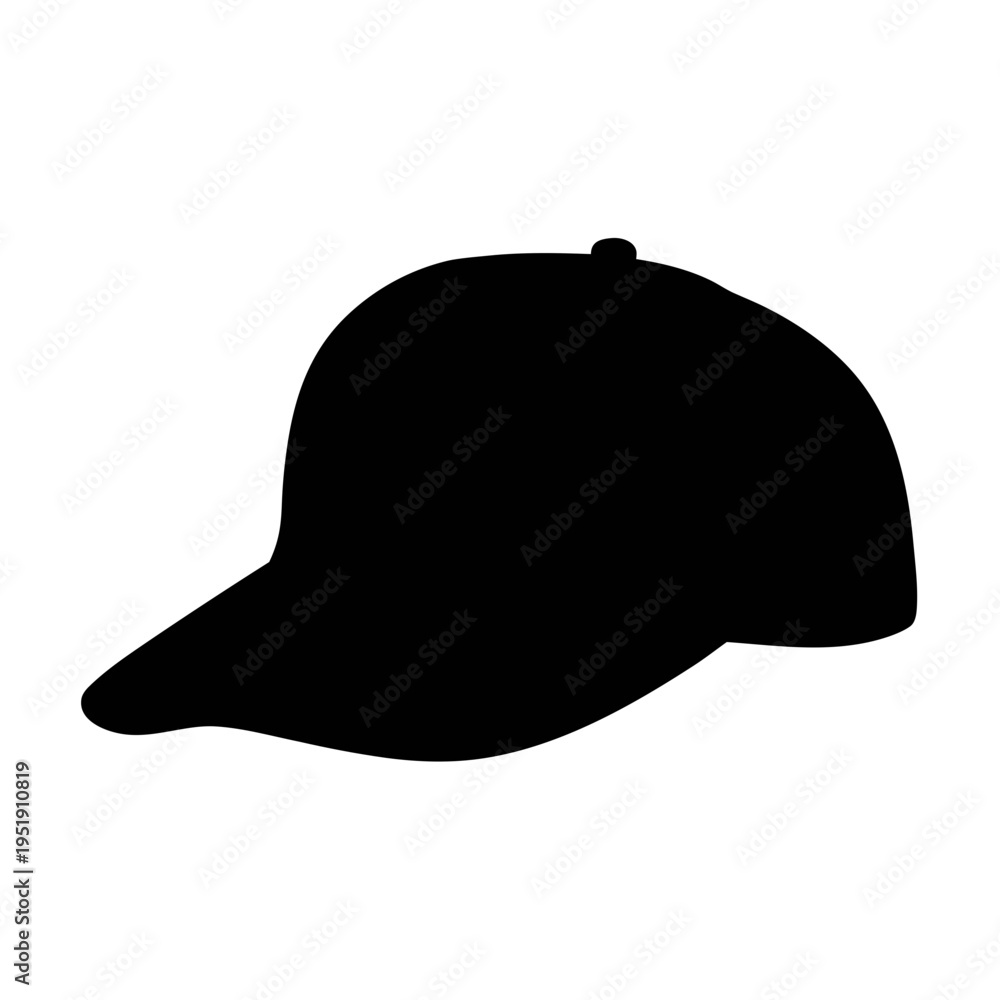 Fototapeta premium Black baseball cap vector graphic download for sports fashion apparel design and silhouette template needs