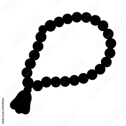 Black prayer beads vector illustration islamic tasbih muslim rosary dhikr beads ramadan kareem art