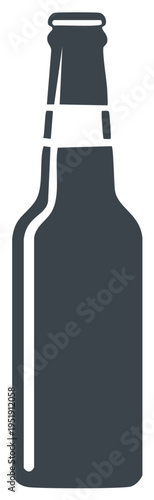 Dark Silhouette of a Bottle with White Label Graphic