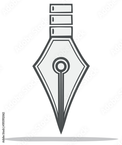 Stylized Fountain Pen Nib Outline Minimalist Design Education Writing Instrument