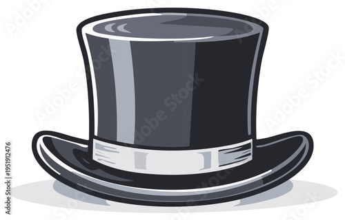 Classic Black Top Hat Illustration
