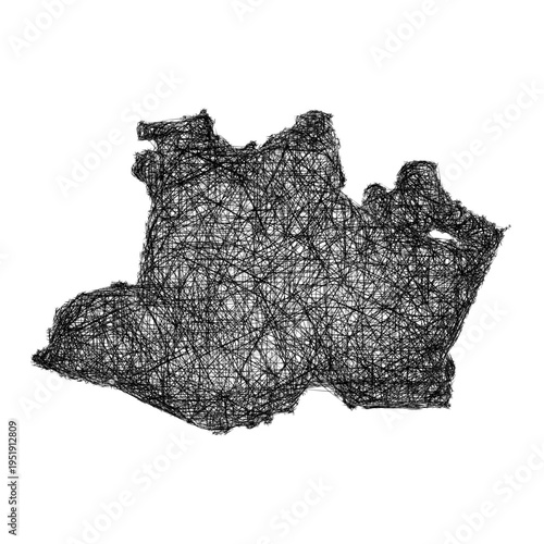 Sketch Amazonas outline map design
