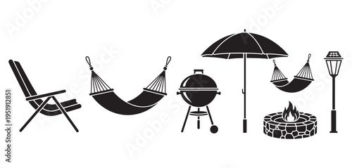 Outdoor Camping and Backyard Leisure Silhouette