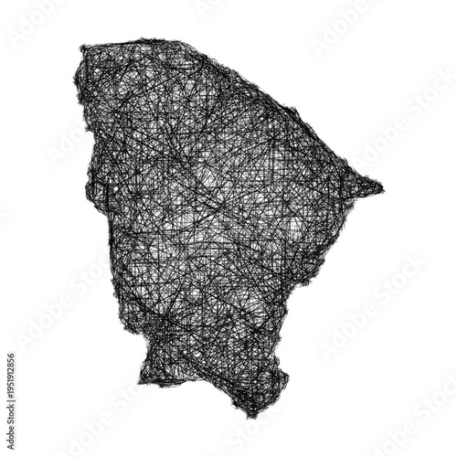 Sketch Ceara outline map design