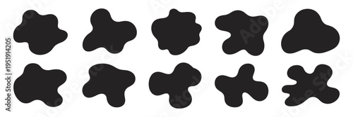 Organic Shapes Blob Liquid Abstract Round Form Wavy Curve Background Frame Soft Pattern Doodle Modern Design Vector Illustration Collection