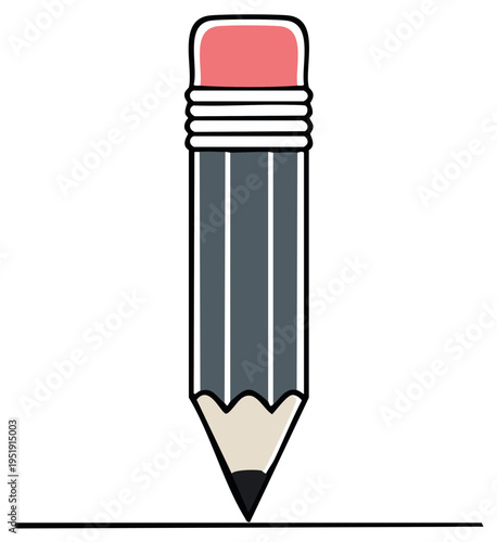 Sharpened Graphite Pencil Drawing a Straight Line on White Surface