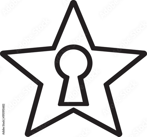 A star with a keyhole in the center