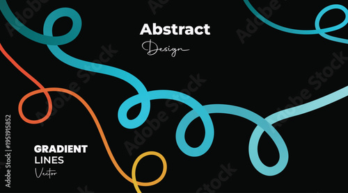Abstract gradient lines design on vector graphic