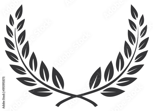 Laurel wreath symbol, elegant design element, victory, achievement, design