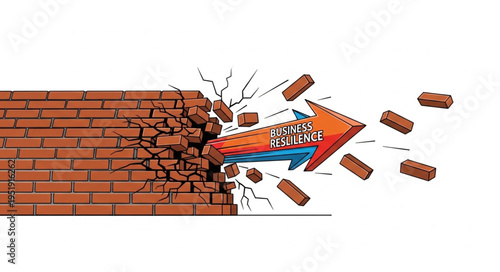 Brick Wall Being Demolished by Arrow.