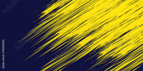 Yellow halftone on blue background. Vector glitter dotted or halftone glitter pattern texture Pop Art Style Background.dots grunge.